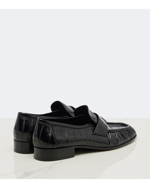 The Row Black Soft Leather Loafers