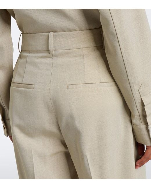 Rohe Natural Wool And Silk-Blend Straight Pants