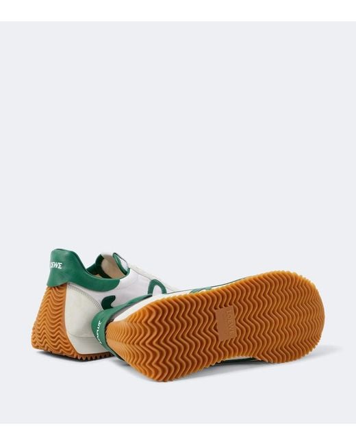 Loewe Green Flow Runner 2.0 Suede-Trimmed Sneakers for men