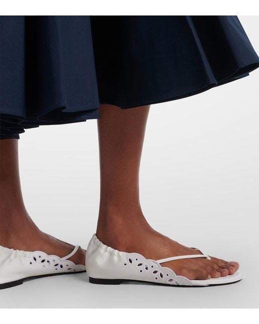 Jacquemus White Satin Thong Sandals