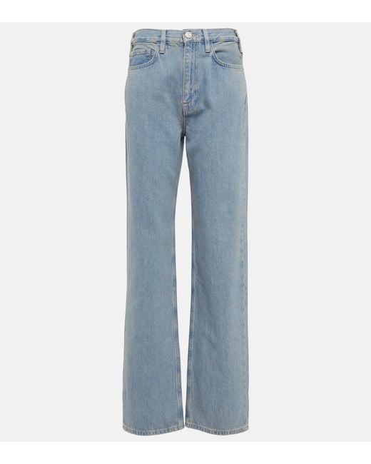 FRAME Le Jane High-rise Straight-leg Jeans in Blue | Lyst