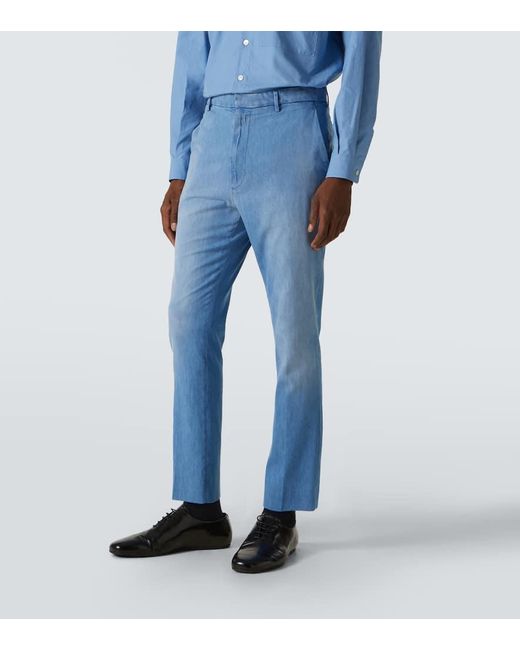 Prada Blue Mid-Rise Slim Jeans for men
