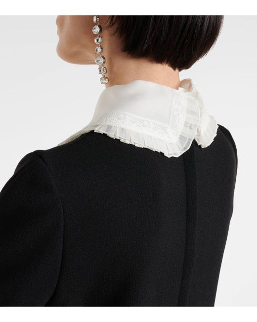 Dolce & Gabbana Black Organza-trimmed Crepe Minidress