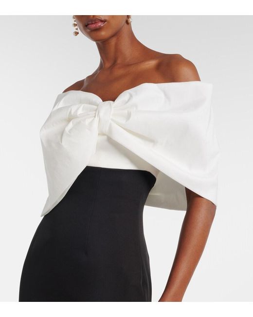 Rachel Gilbert Black Kace Bow-Detail Gown