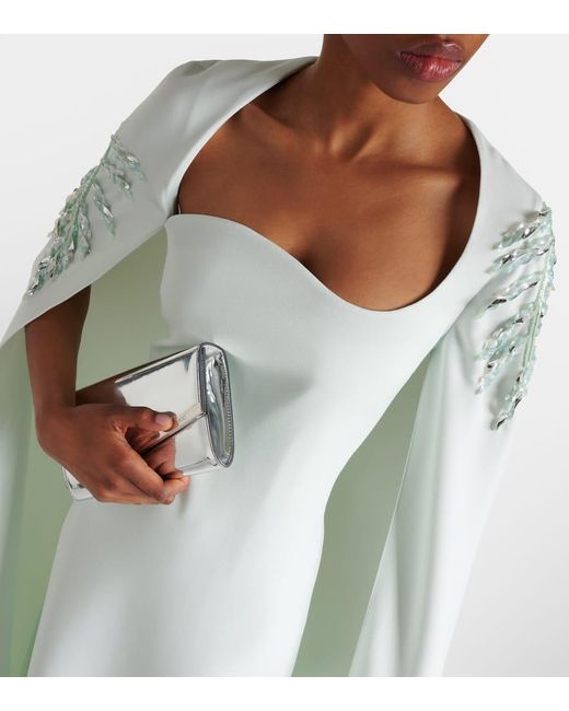 Safiyaa White Verzierte Robe Mattia Aus Crepe