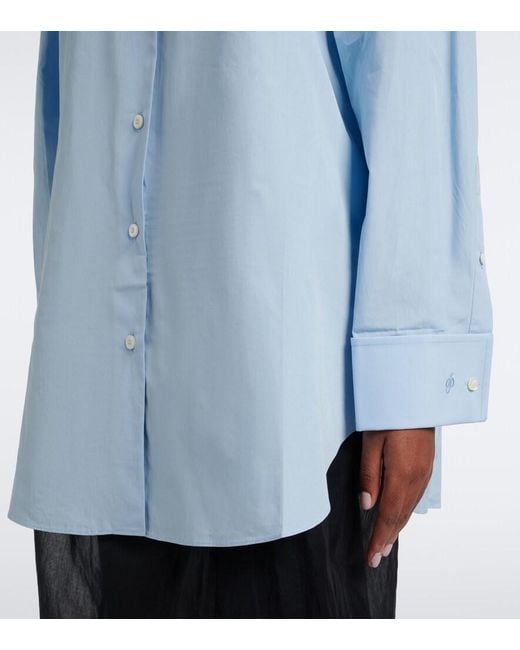 Prada Blue Oversized Cotton Poplin Shirt