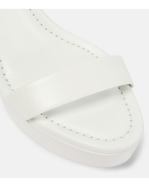 Christian Louboutin White Movida Jane 130 Leather Platform Pumps