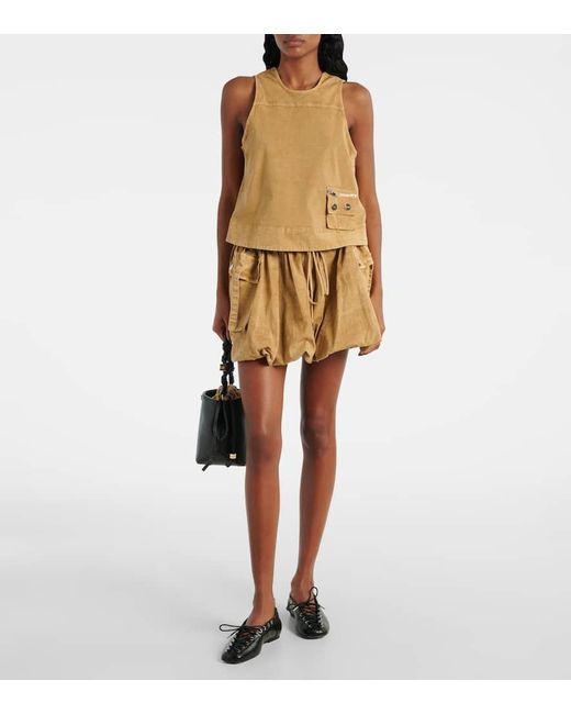 Ganni Natural Cotton-Blend Top