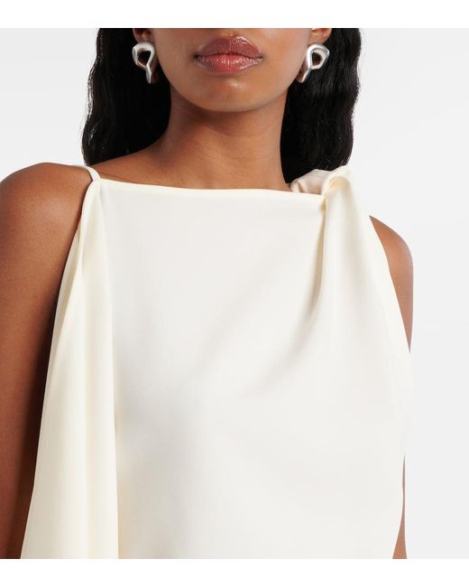 Proenza Schouler White Alyssa Draped Crepe Top