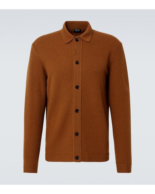 Zegna Cardigan Aus Kaschmir in Brown für Herren