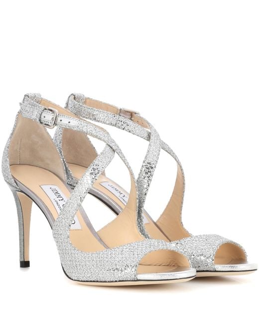 Sandali Emily 85 con glitter di Jimmy Choo in Metallizzato Lyst