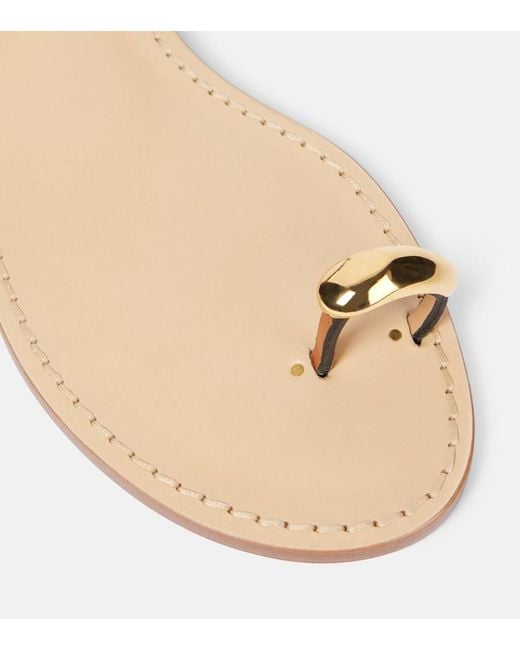Amanu Natural Samburu Embellished Leather Sandals