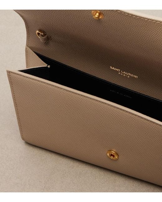 Saint Laurent Natural Uptown Textured-Leather Shoulder Bag