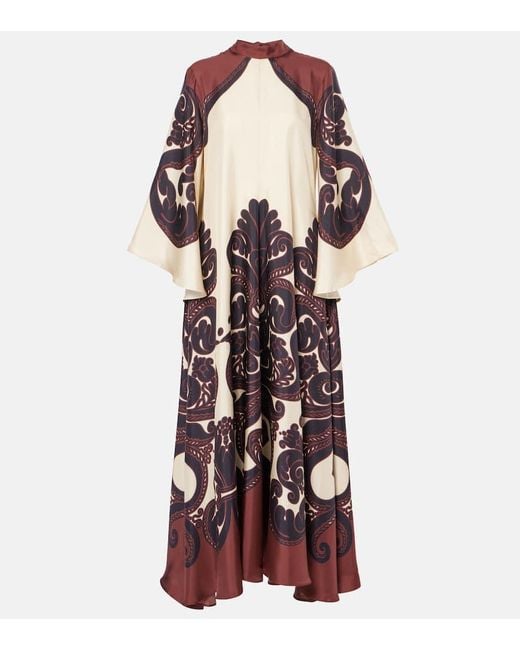 LaDoubleJ Multicolor Magnifico Printed Silk Twill Maxi Dress