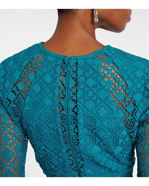 Elie Saab Blue Macrame Gown