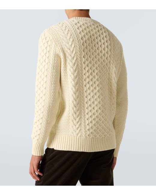 Sunspel Natural Cable-Knit Wool Sweater for men