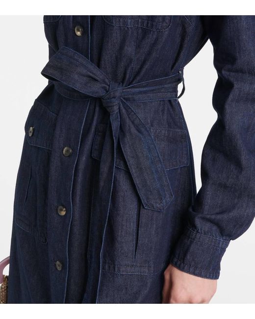 Dries Van Noten Blue Denim Shirt Dress