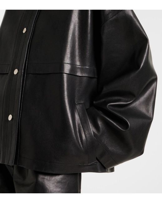 Nour Hammour Black Park Leather Jacket