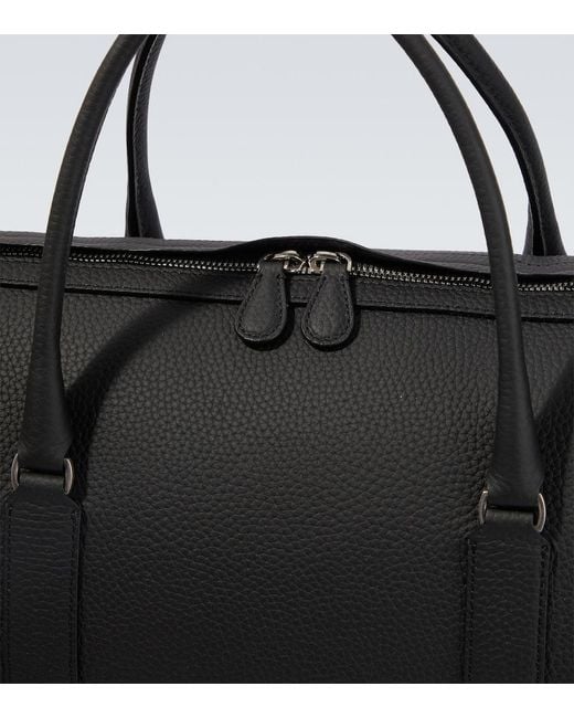 The Row Black Iowa Leather Duffel Bag for men