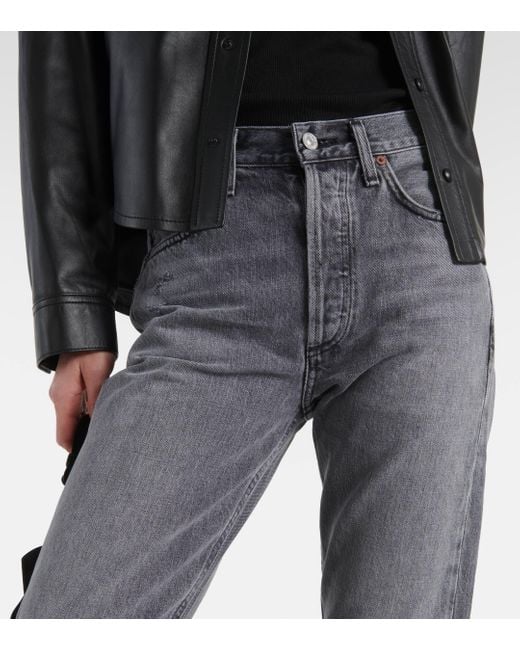 Citizens of Humanity Gray Charlotte High-rise Straight Jeans