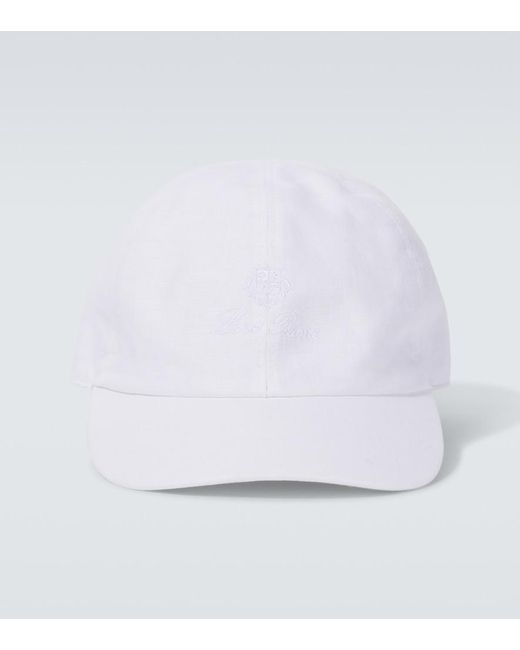 Loro Piana White Linen Baseball Cap for men