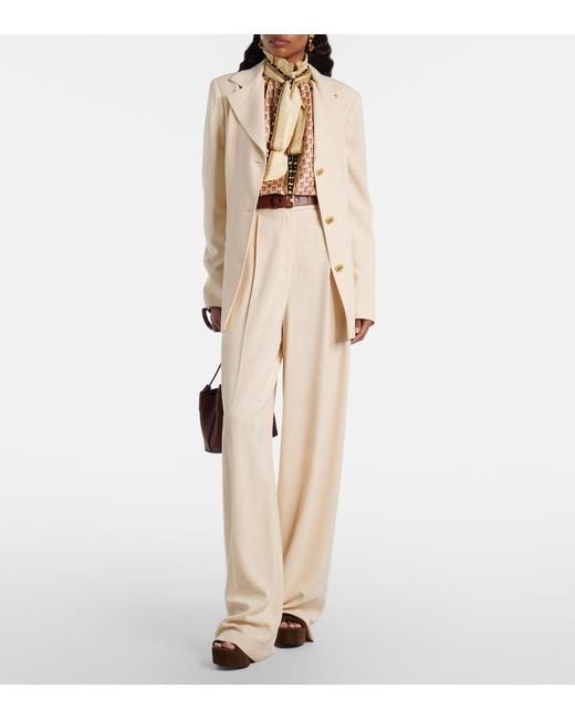 Etro White High-Rise Wide-Leg Pants