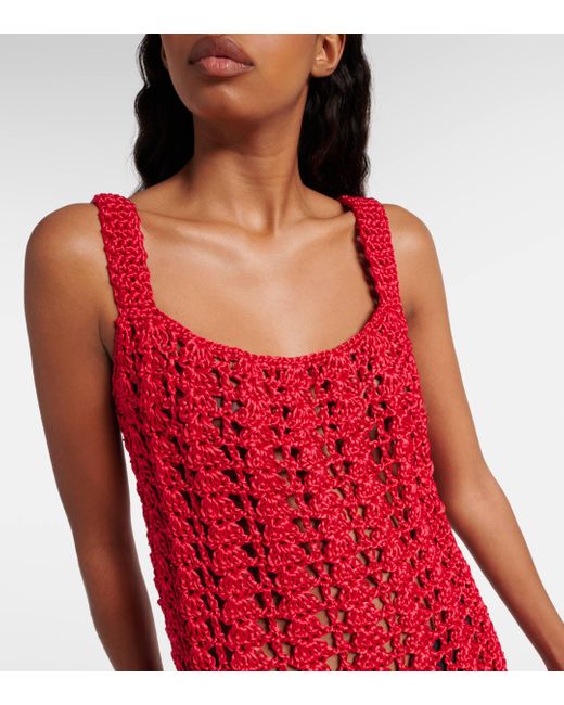 J.W. Anderson Red Crochet Minidress