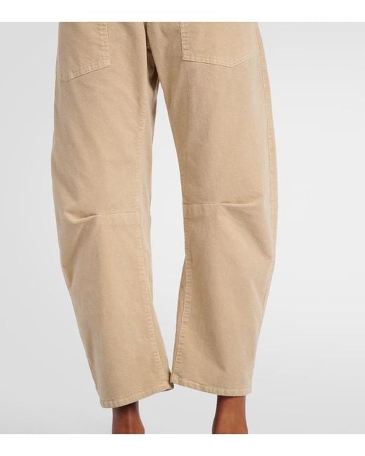 Nili Lotan Natural Shon Mid-Rise Corduroy Tapered Pants