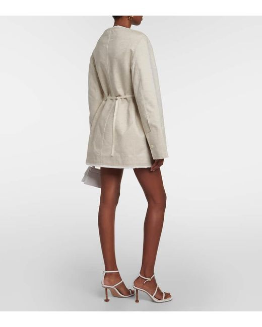 Jacquemus Natural La Robe Peplo Wool-blend Minidress