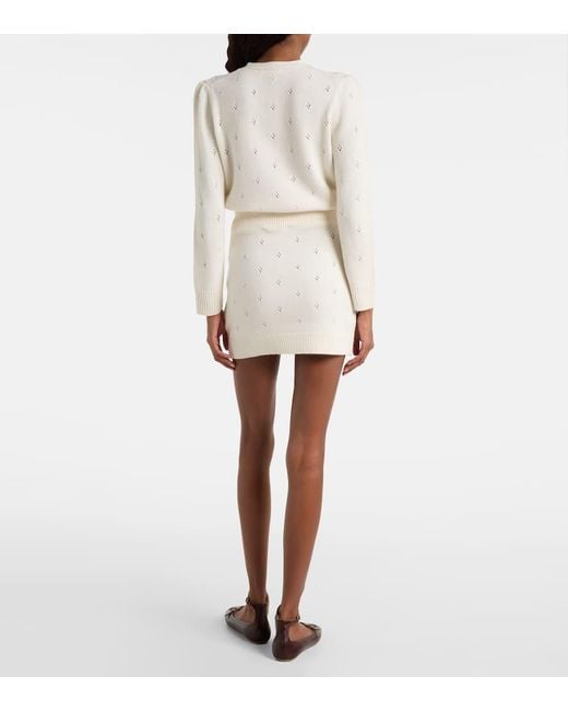 Chloé White Minirock Aus Wolle Und Kaschmir