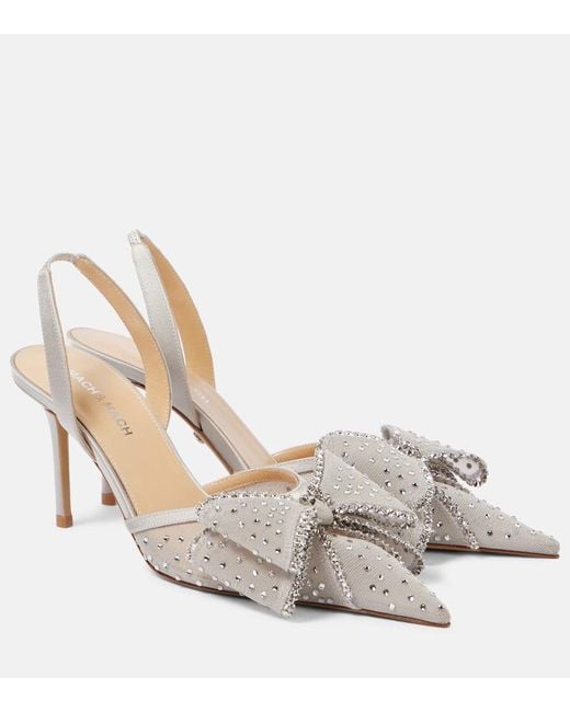 Mach & Mach Metallic Le Cadeau 85 Embellished Slingback Pumps