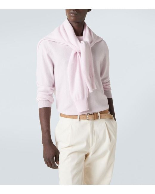 Allude Pink Cashmere Sweater for men