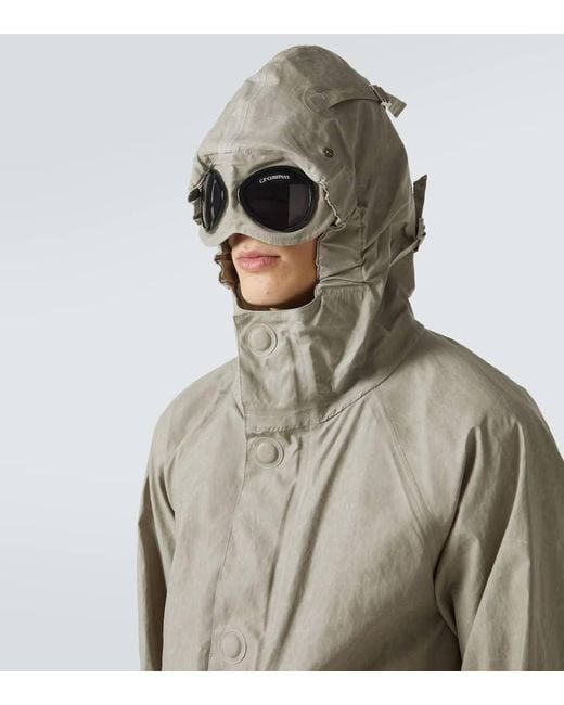 Chaqueta Goggle Lens De Lino C P Company de hombre de color Gray