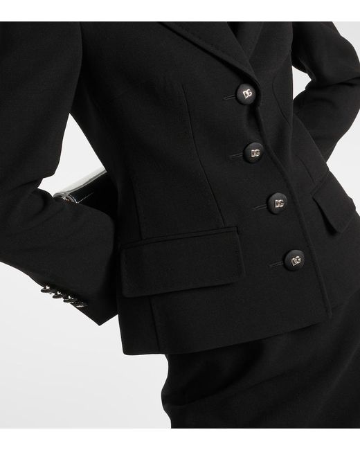Chaqueta de botonadura simple de lana Dolce & Gabbana de color Black