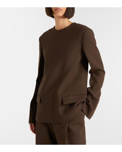 Totême Brown Pocket Crepe Top