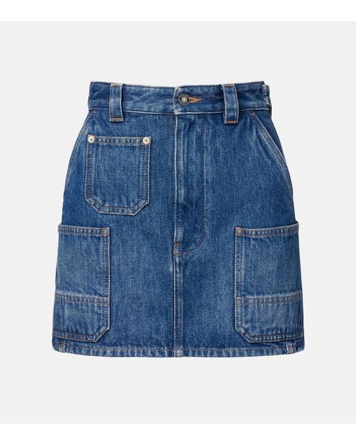 Minifalda De Denim Givenchy de color Blue