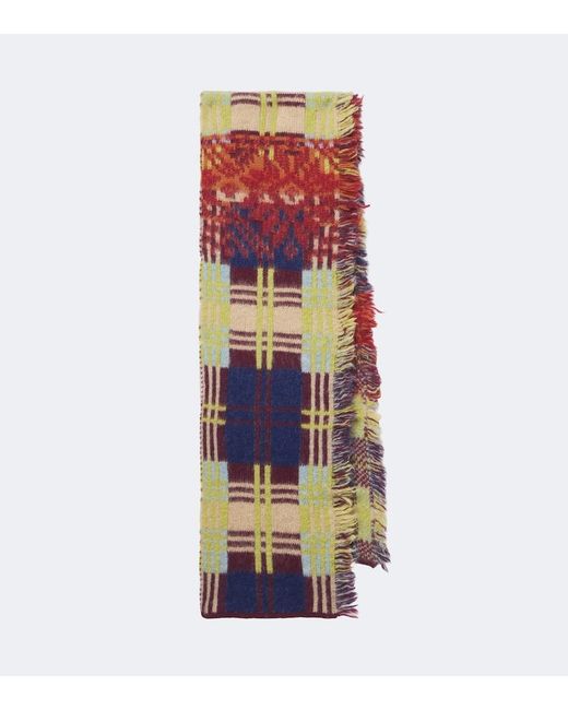 Dries Van Noten Multicolor Checked Fringed Wool And Alpaca-Blend Scarf