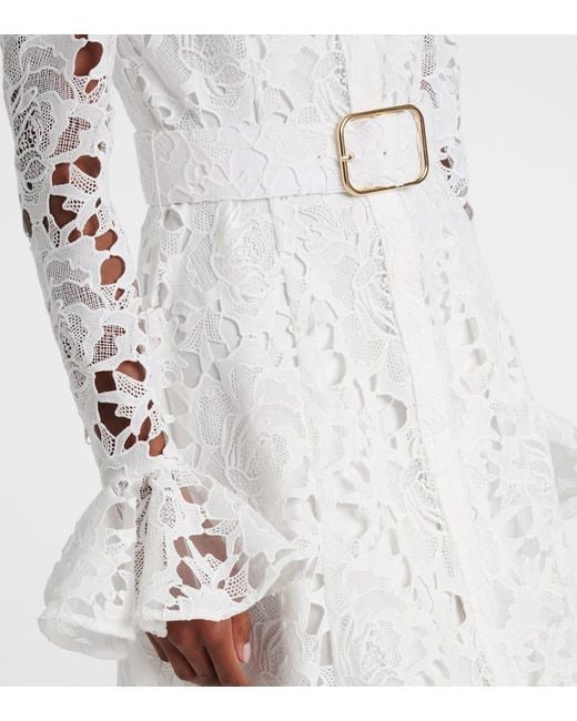 LEO LIN White Midikleid Aliyah Aus Spitze