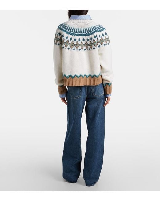 FRAME Blue High-Rise Wide-Leg Jeans Detour