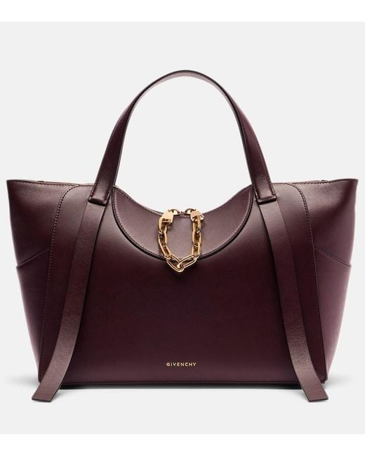 Givenchy Purple The Snatch Medium Leather Tote Bag