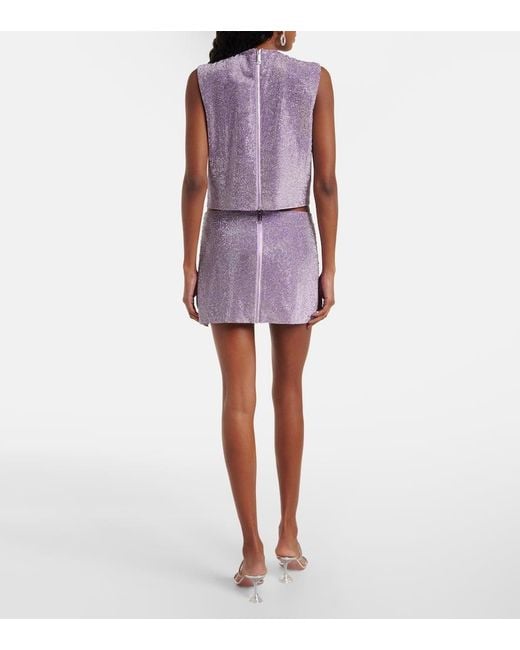 Self-Portrait Purple Chainmail Top