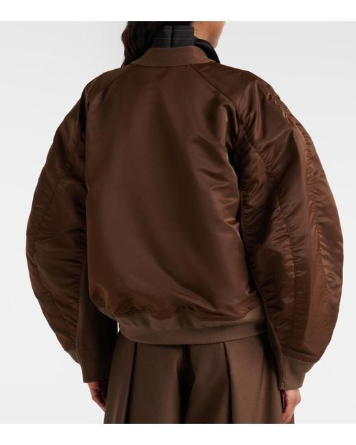 Sacai Brown Cotton-Blend And Twill Cardigan