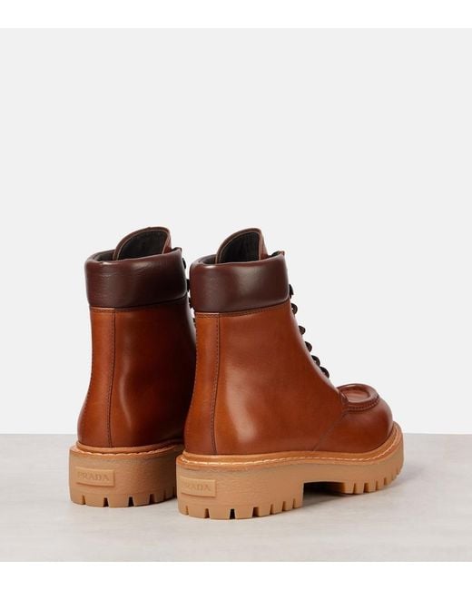 Anfibi di Prada in Brown