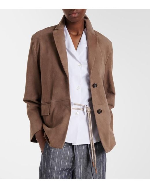 Max Mara Brown Anfora Suede Jacket