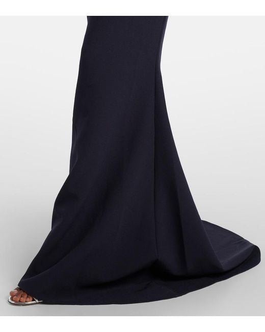 Safiyaa Blue Melina Embellished Crepe Gown