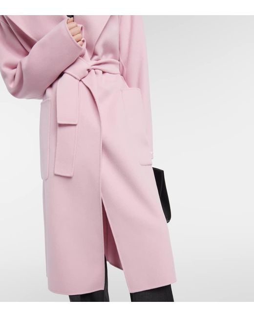 Abrigo envolvente Polka de lana Sportmax de color Pink