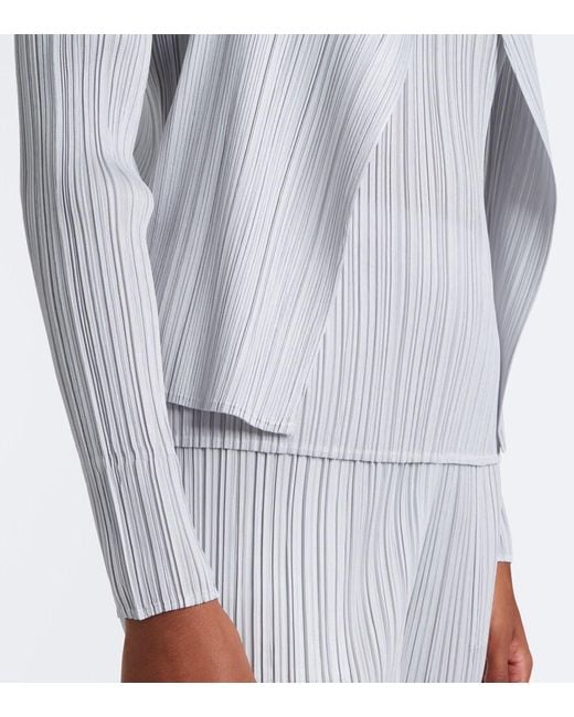 Pleats Please Issey Miyake Gray Basics Pleated Cardigan