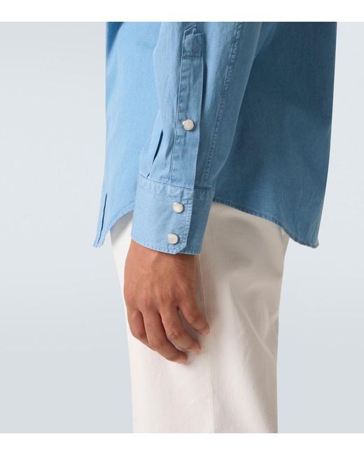 Zegna Blue Cotton Shirt for men