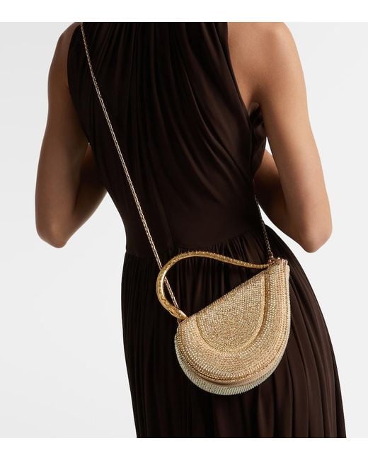 BVLGARI Metallic Serpentine Small Embellished Top-Handle Bag