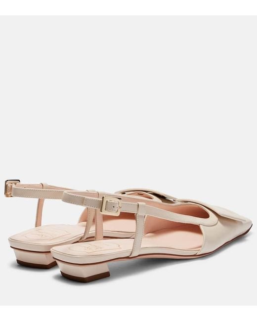 Roger Vivier Natural Belle Vivier 25 Leather Ballet Flats